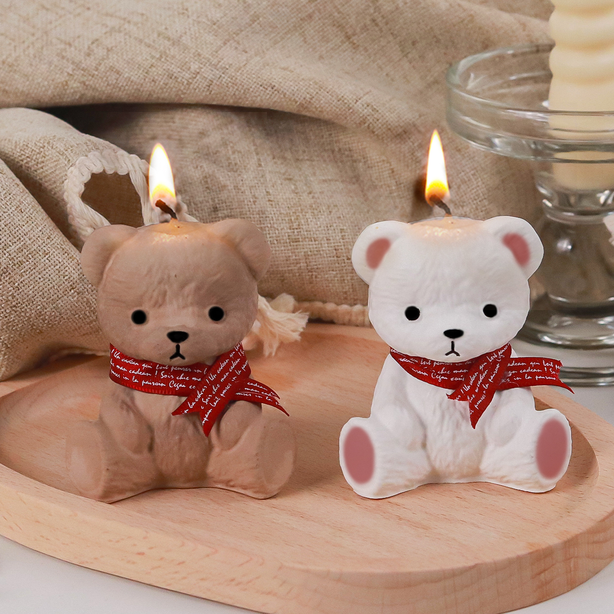 3D Animal Soap Mold Teddy Bear Candle Mold Smiling Teddy Bear Mold Aromatherapy Candle Mold 3D Animal Soap Mold Resin Craft Mold Plaster Making Mold Ice Cube Mold Home Decor Gift Mold Silicone Candle Mold DIY Candle Making Mold