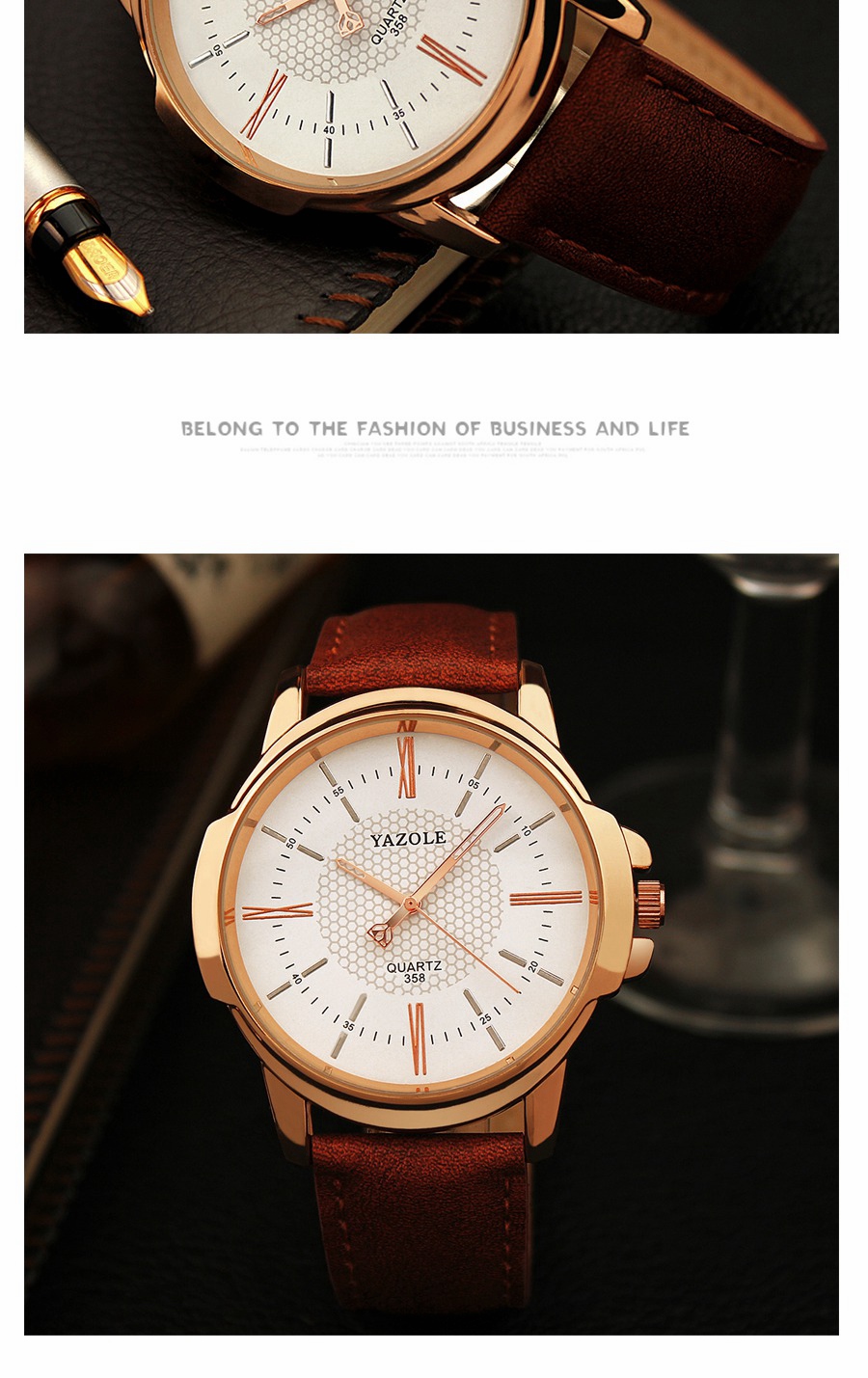 Yazole watch quartz on sale 358