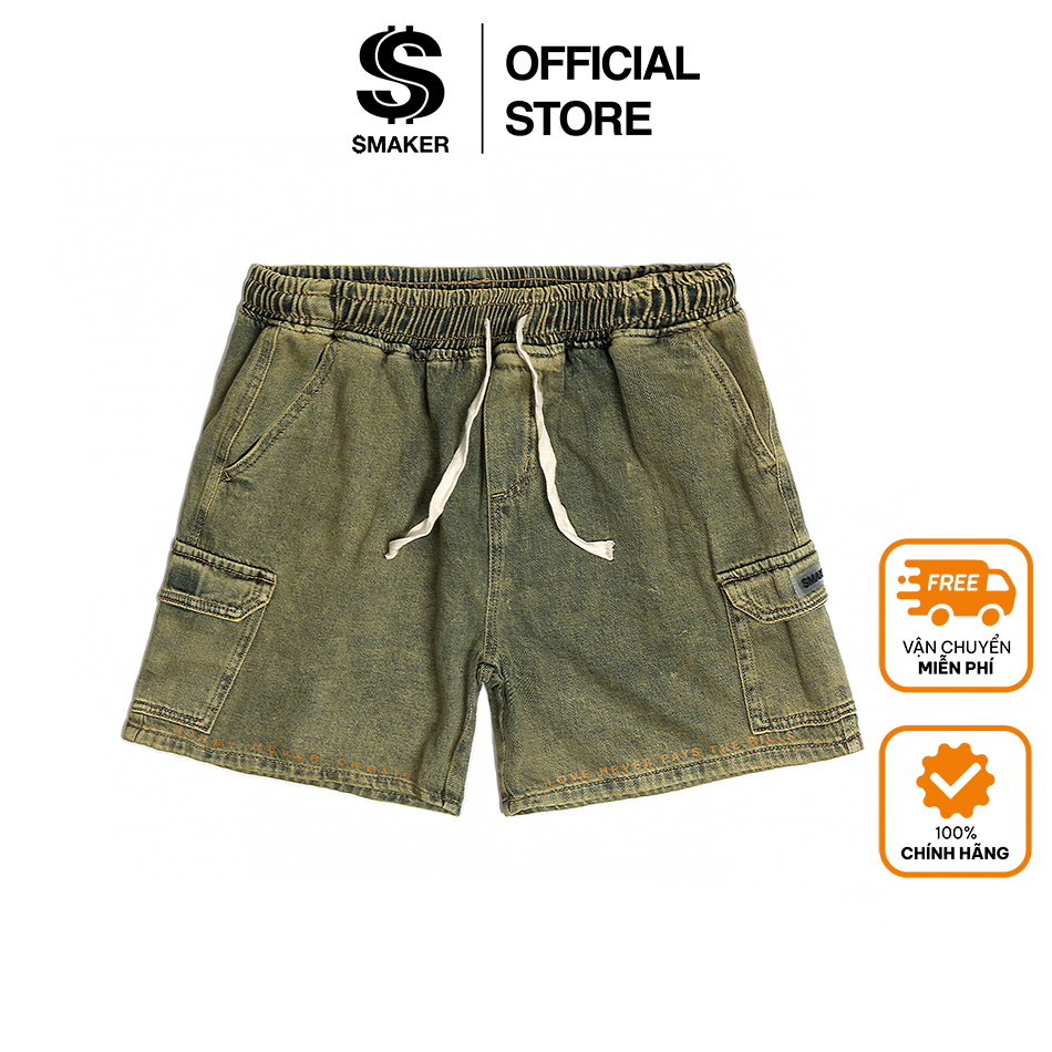 Quần đùi nhiều túi màu xanh rêu - pockets cargo shorts in olive