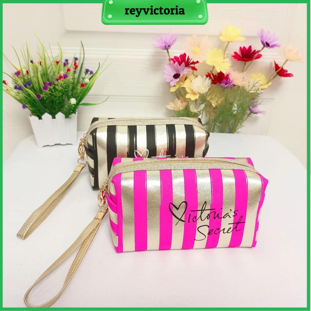 REYVICTORIA Stripe Makeup Bag Multi-function Storage Bag Waterproof High Beauty Handheld Bag Portable Women's Bag