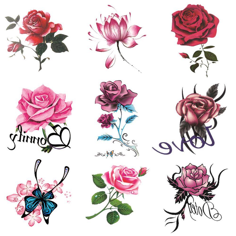 10Pcs Waterproof Temporary Tattoo Sticker Removable Body Art Sticker Butterfly Flower Women Men Fashion Tattoo Stickers