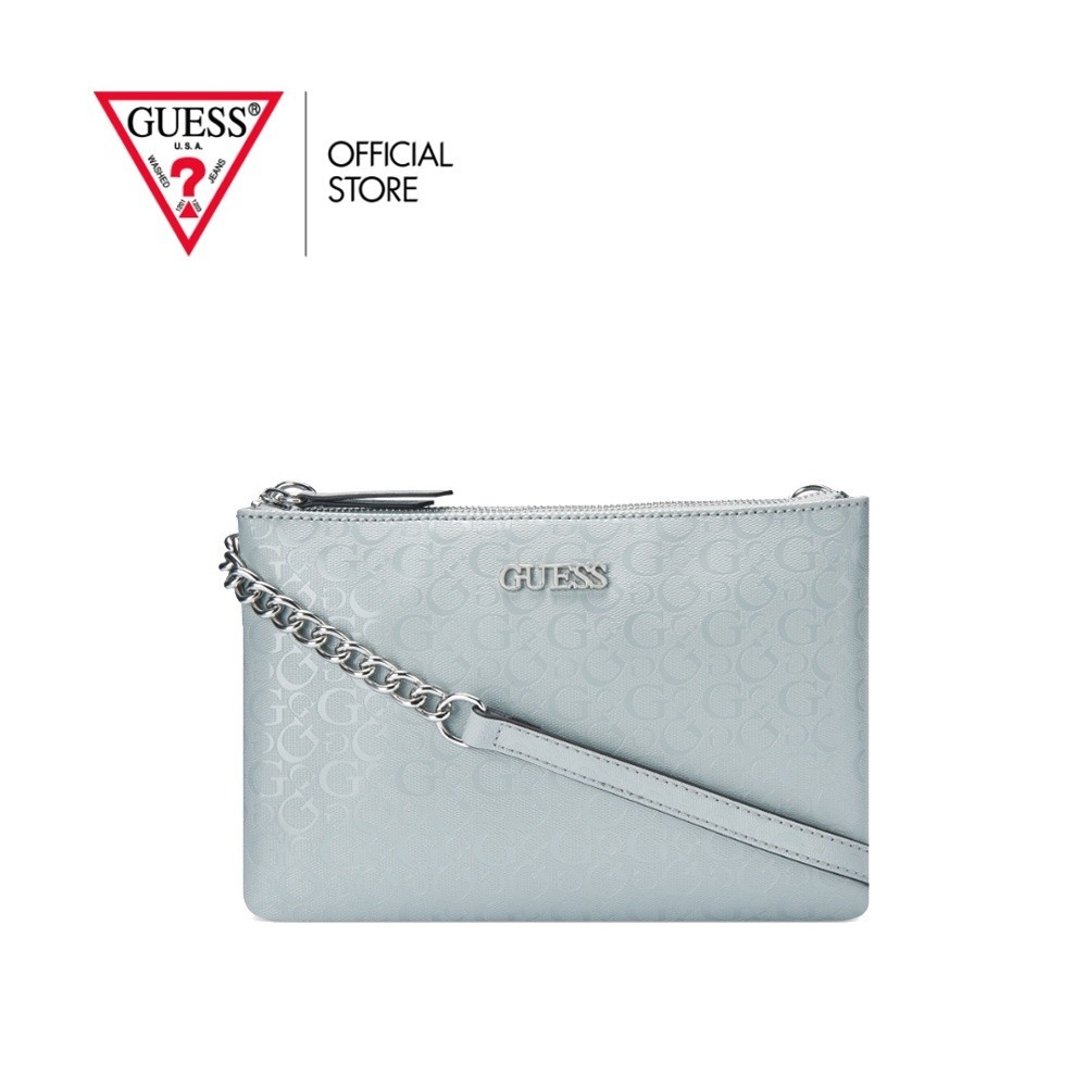 GUESS กระเป๋าสะพายข้างผู้หญิง รุ่น SA872976 MCCLAIN MINI DBL ZIP CROSSBODY สีฟ้า ราคา 1,377 บาท*ส่งฟรี