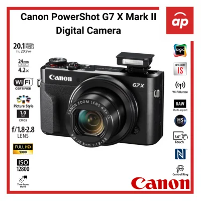 (12 + 3months Warranty) Canon PowerShot G7X Mark II Digital Camera + freegifts (16GB SD Card)