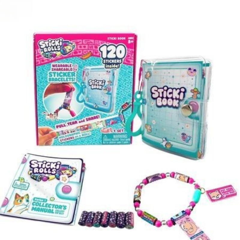 DIY Sticker Bracelet Set for Kids Girls Sticky Rolls Bands with Notebook Craft Children Gift