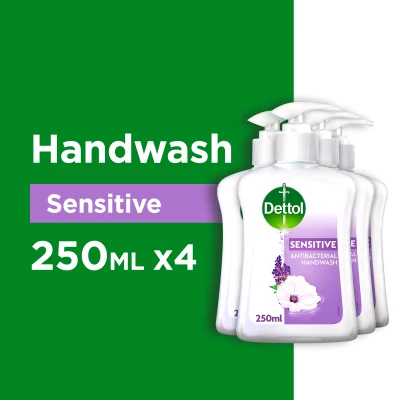 [Bundle of 4] Dettol Sensitive Liquid Hand Wash 250ml (Kills 99.9% of Germs)