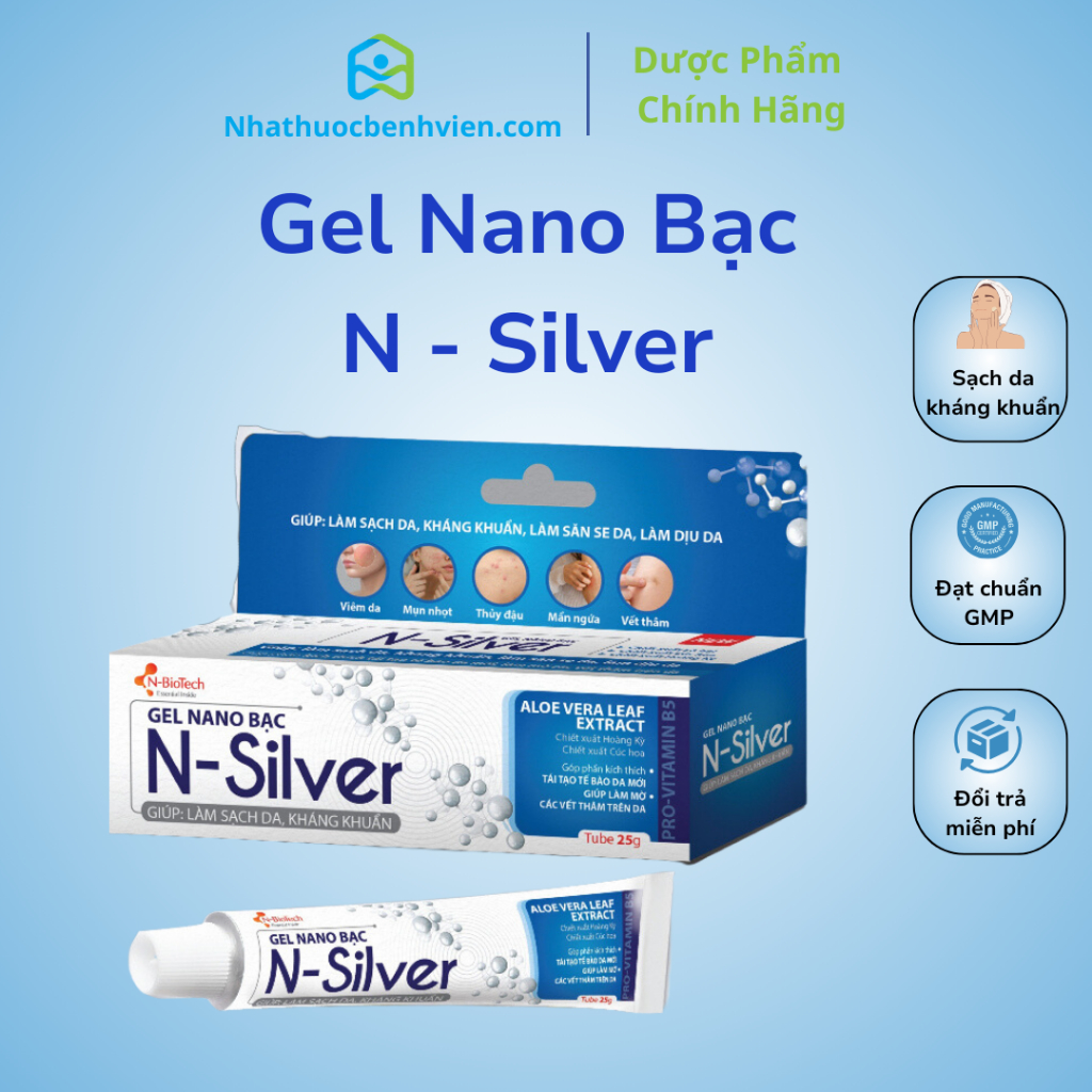N-Biotech - Kem Nano bạc N-Silver 25g - Kháng khuẩn, giảm mẩn ngứa