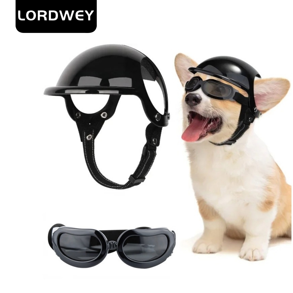LORDWEY Dog Helmet Small Dogs Pet Motorcycle Helmet Hat with Ear Holes Sport Dog Hard Hat Outdoor Bike Doggy Cap for Dogs and Cat ราคา 282 บาท*ส่งฟรี