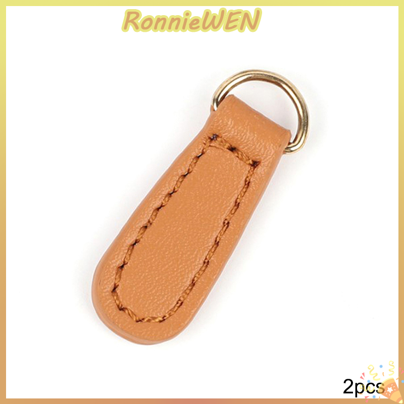[Ronniewen] 2 thẻ dây kéo bằng da thật khóa kéo đầu khóa kéo thanh trượt tự làm may bao phủ Túi ba lô phụ kiện sửa chữa kéo khóa kéo