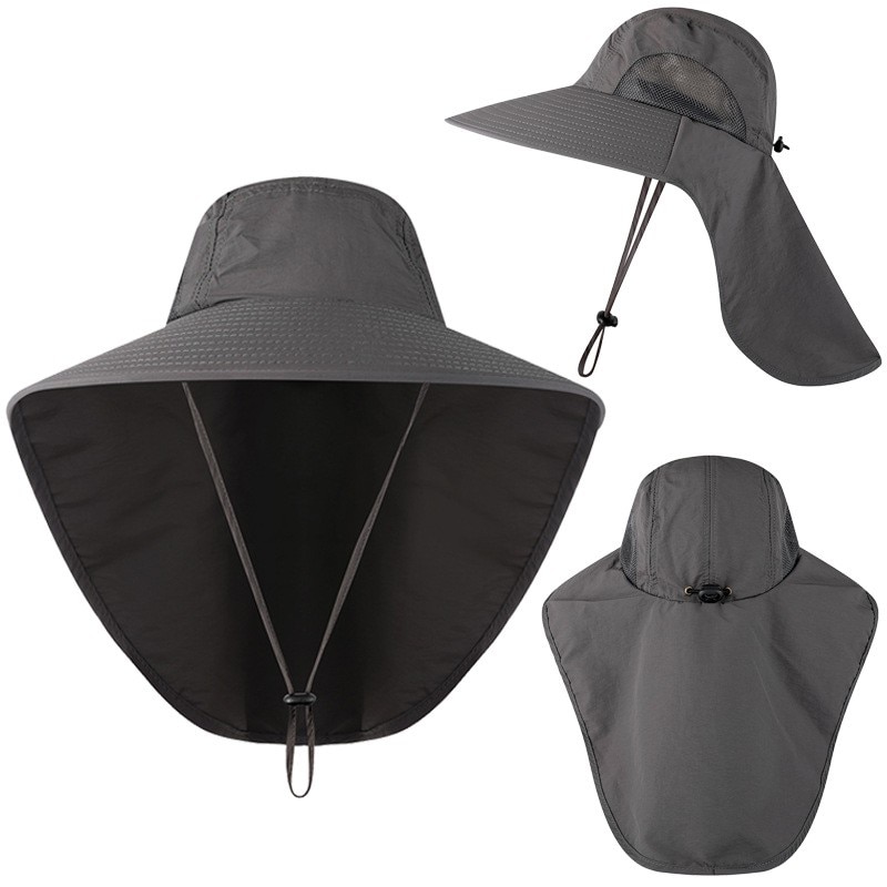 Outdoor Fisherman Hat Wide Brim Bucket Hat with Neck Cover Men