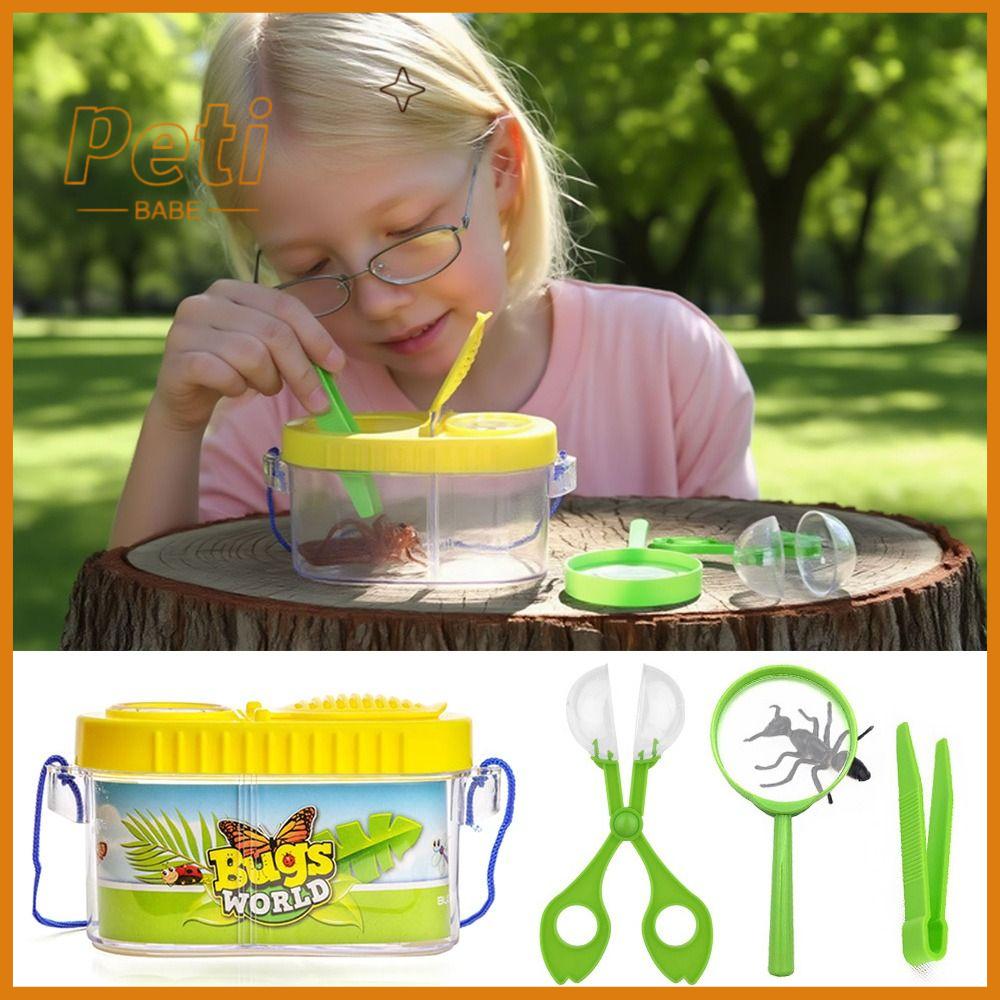 PETIBABE 6PCS/Set Nhựa Công cụ khám phá thiên nhiên ngoài trời Nhiều màu sắc Trình xem côn trùng Hộp quan sát côn trùng Sáng tạo Bộ sưu tập côn trùng Đồ chơi thí nghiệm côn trùng Ngoài trời