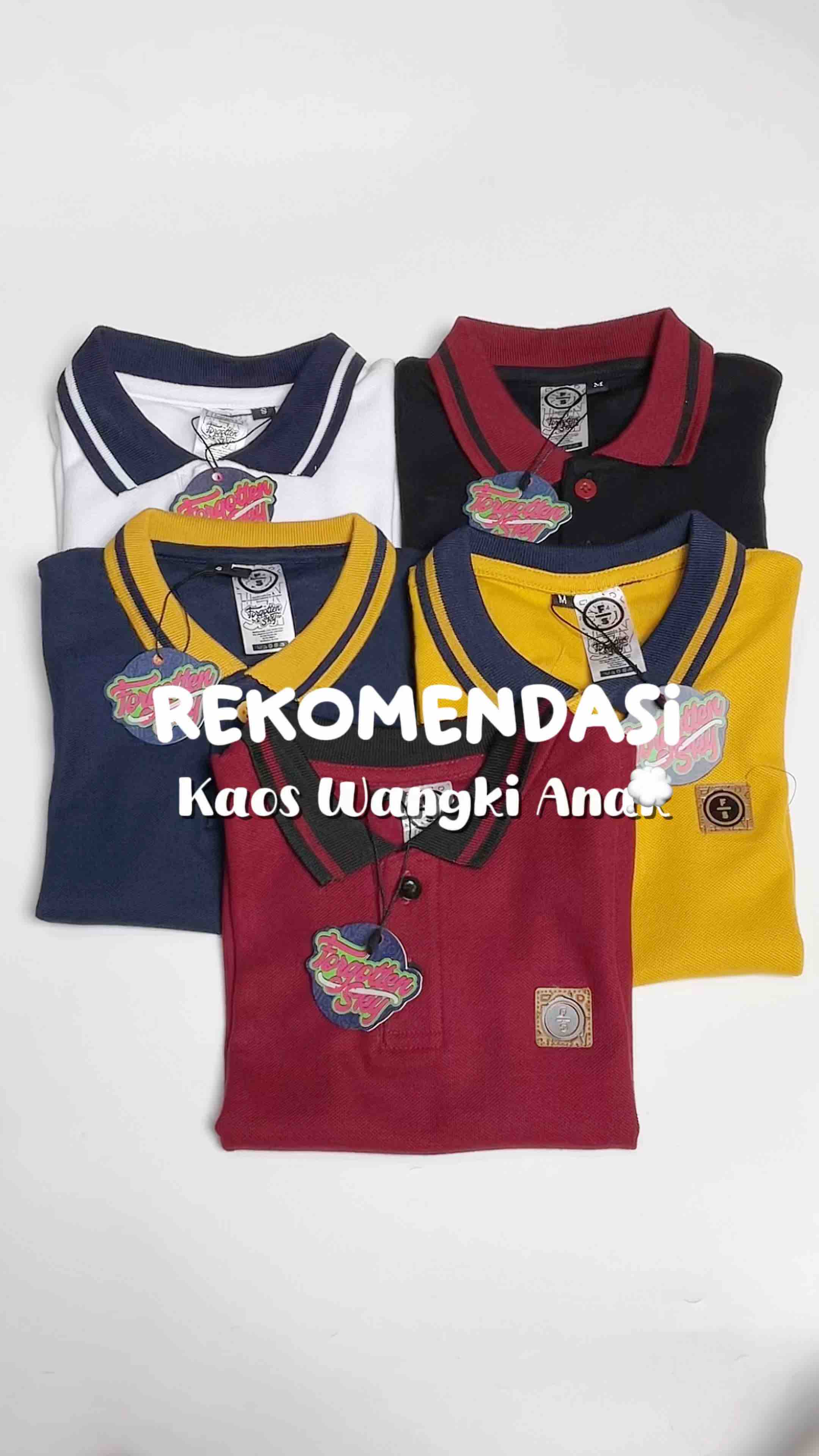 Forgotten Sky Kaos Polos Wangki Anak Laki-laki Anak Perempuan Kaos Kerah Premium Usia 1-12 Tahun
