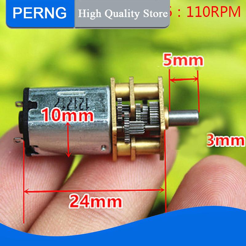 [PERNG] Tehe Micro N20 Bánh Động Cơ Tốc Độ Chậm Kim Loại Hộp Số Giảm Tốc Động Cơ Điện Tự Làm Đồ Chơi - 6