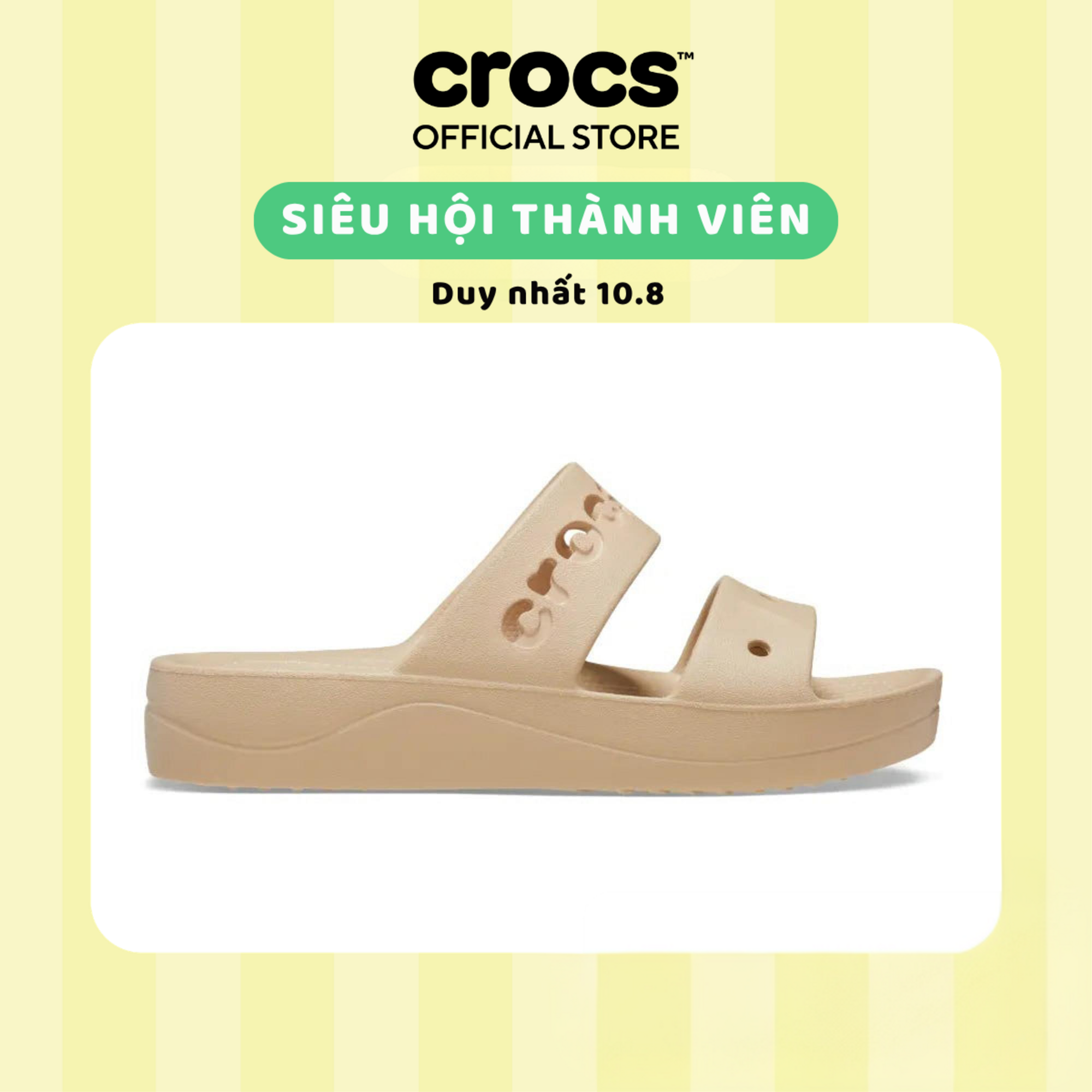 Dép Xăng Đan Nữ Crocs Baya Platform - Chai - 208188-212