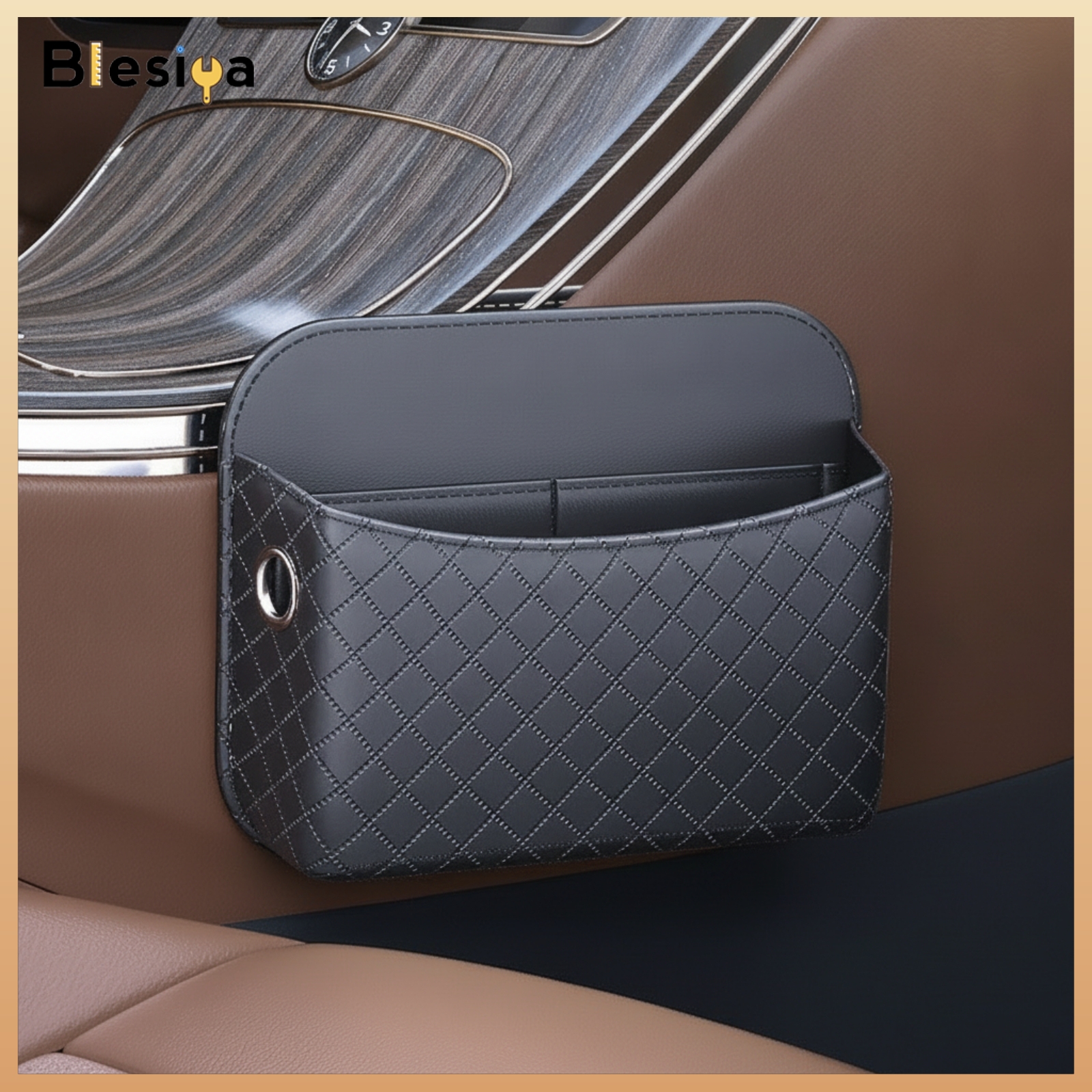 Blesiya Slim-Profile Car Pocket with Grommet Long-Lasting Car Door Side Storage Pocket Minimalist Armrest Storage Box Premium for Drivers ราคา 6,555 บาท*ส่งฟรี