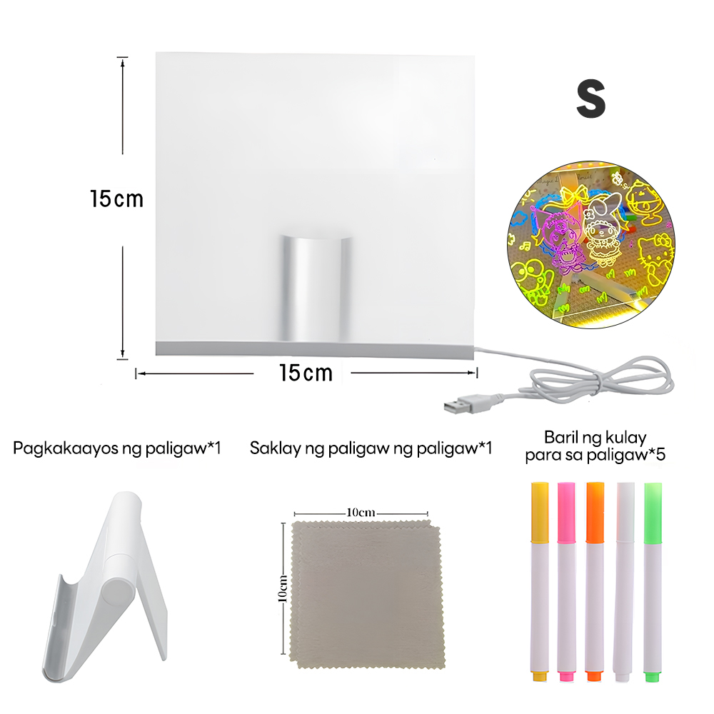 Lakoe Childrens Luminous Drawing Board Acrylic Fluorescent Board Erasable Kids 3 Years Old DIY