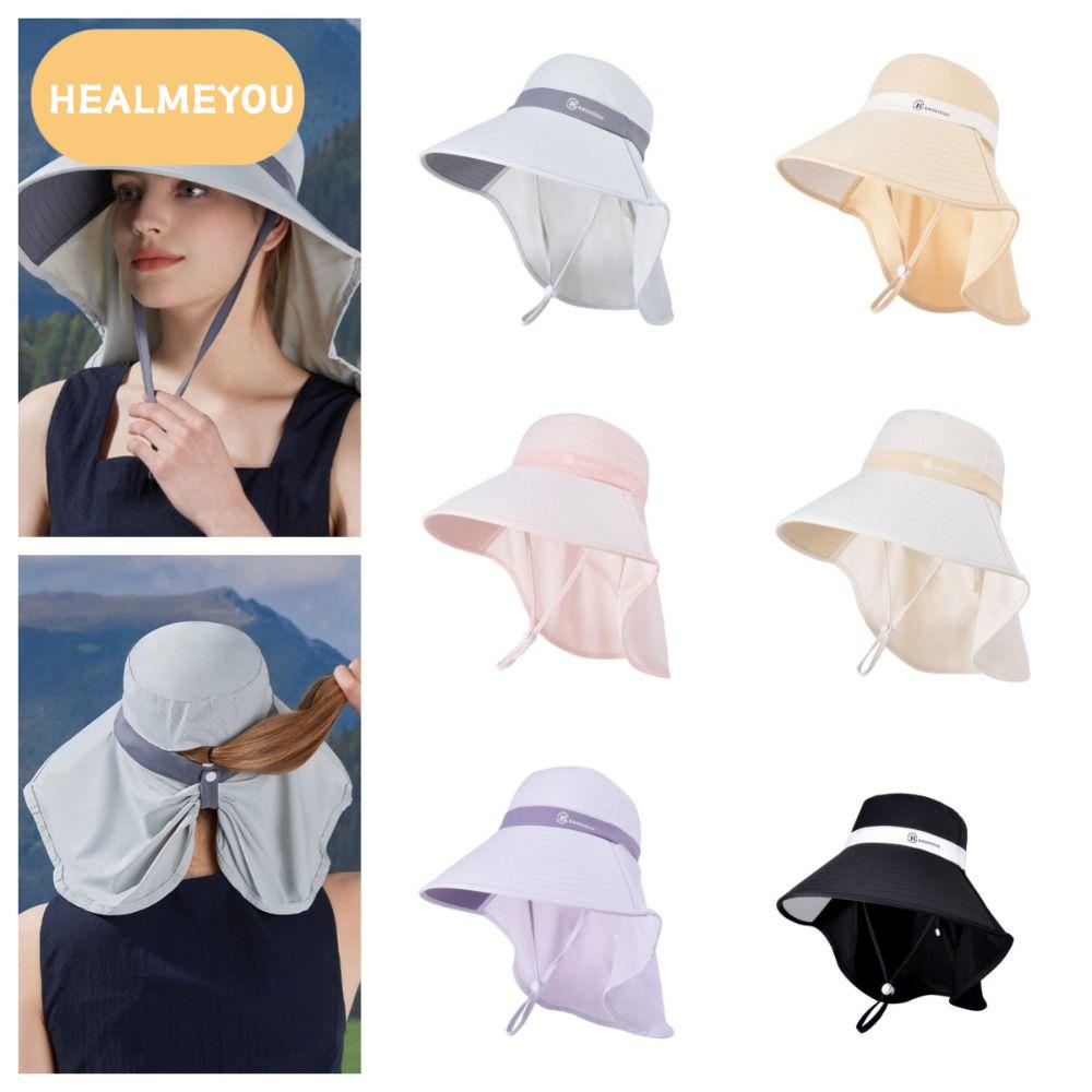 HEALMEYOU ป้องกันรังสียูวี หมวกคลุมไหล่ม่านบังแดด ที่บังแดด ป้องกันคอ หมวกกันแดดผู้หญิง แบบพกพาได้ ผ้าคลุมไหล่ปีกกว้าง หมวกบักเก็ตกันแดด กิจกรรมกลางแจ้งกลางแจ้ง ราคา 168 บาท*ส่งฟรี