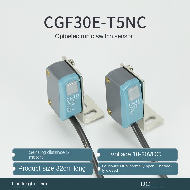 Cảm Biến Quang Điện CGF30E T5NC CNTD - tùy chọn Phản Xạ Khuếch Tán, 3 Dây Thường Mở, Đóng NPN/PNP, D30/T5/R1, Điều Khiển Tự Động Nhỏ Gọn