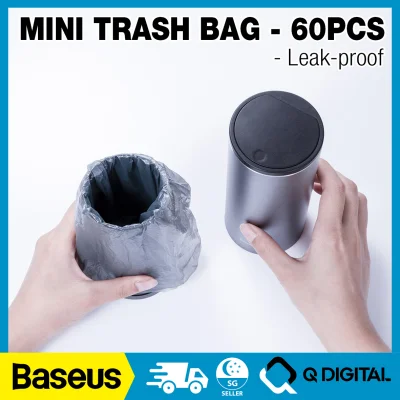Baseus Mini Trash Bag 60 Pcs Vehicle-mounted Trash Can Rubbish Bin Mini Size for Car Home Office 500ML