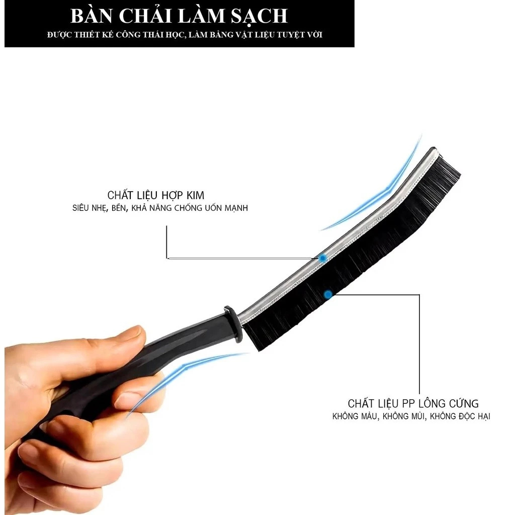 Bàn Chải Vệ Sinh Khe Hẹp Emomart – Cọ Góc Tường, Khe Cửa – Lông Nylon Cứng Không Rụng – Làm Sạch Mọi Ngóc ngách.