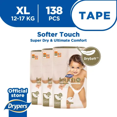 Drypers Touch Xl (12 - 17Kg) 46S X 3 Packs 138Pcs