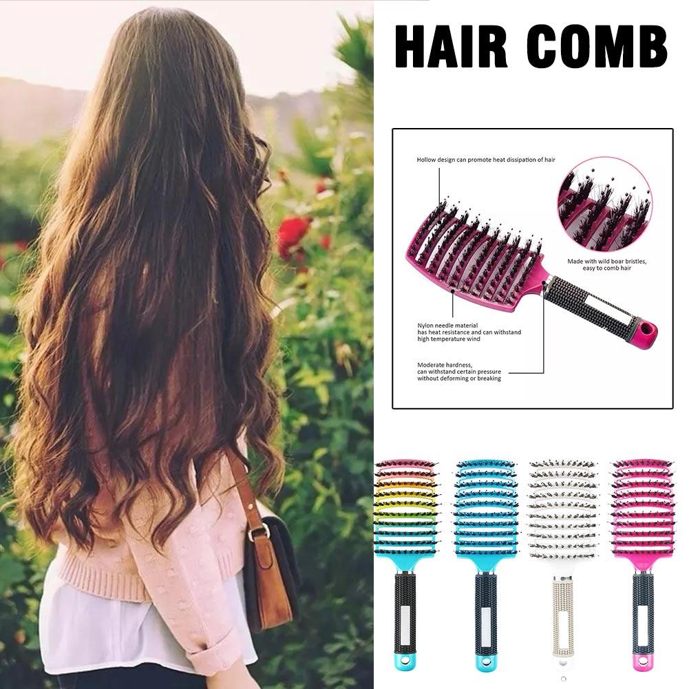 Hair Brush Scalp Massage Comb Hairbrush Bristle&Nylon Detangle Tools Hair Women Brush For Salon Styling Curly Hairdressing Wet H4Z9