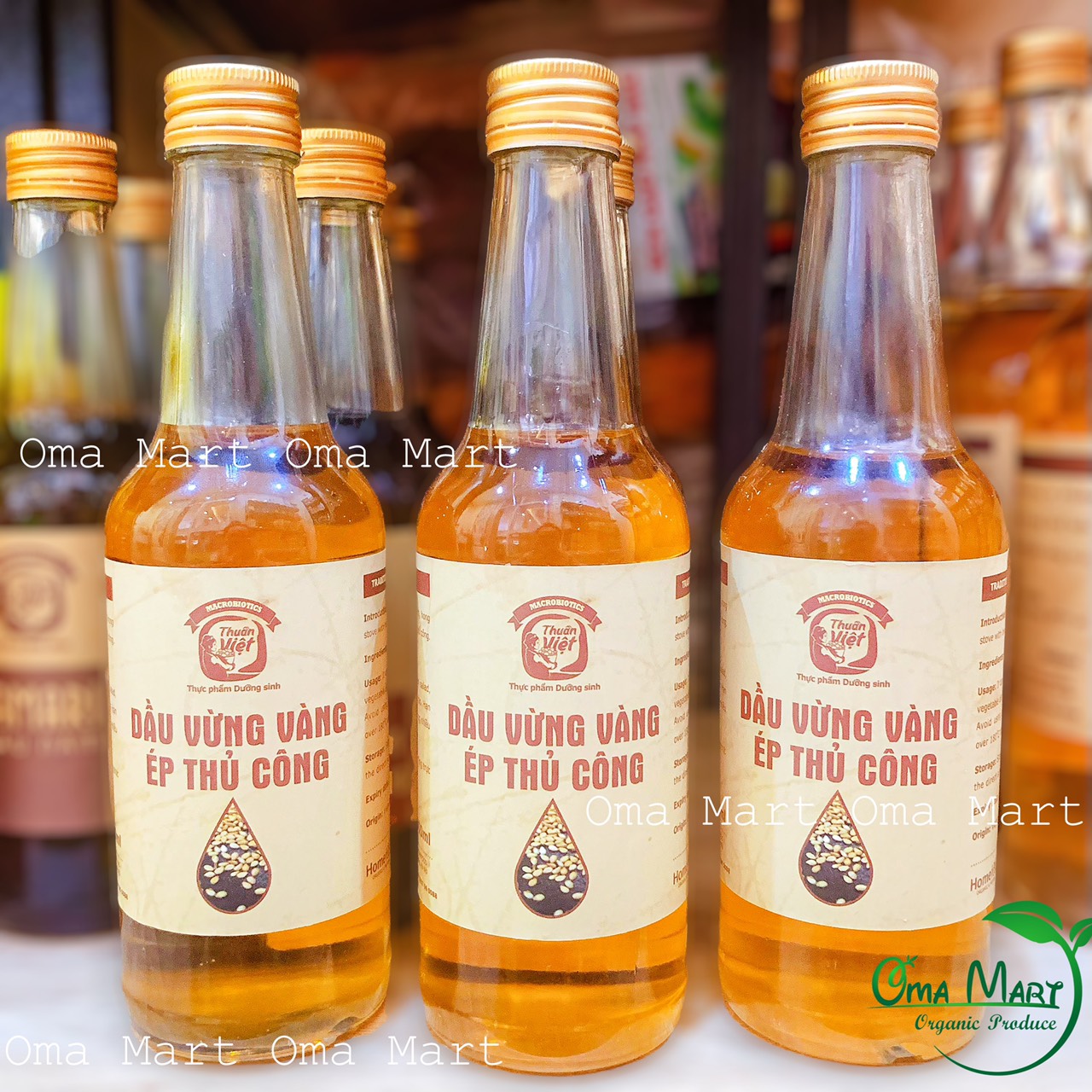 Thực dưỡng Dầu vừng vàng mè ép thủ công Homefood 300ml