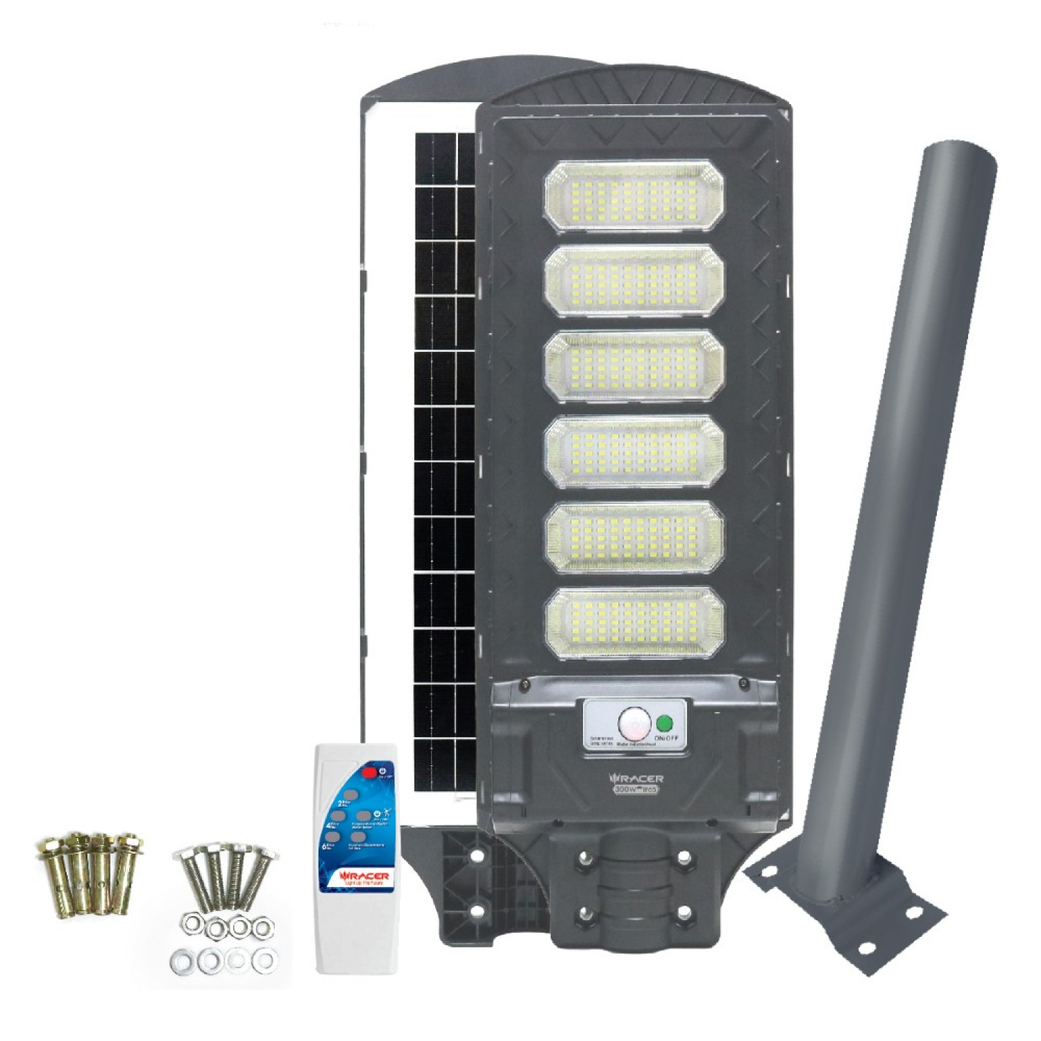 Global House RACER โคมไฟถนนโซลาร์เซลล์ LED 300W 6500K รุ่น MULTI BRIGHT แสงเดย์ไลท์ รับประกันของเเท้! ราคา 2,748 บาท*ส่งฟรี