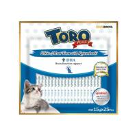 Toro Toro Plus ขนมแมวเลีย โทโร่ พลัส ผลิตจากเนื้อปลาทูน่าเนื้อขาวแท้ ดีต่อสุขภาพ แพ็ค 15g x 25 ซอง