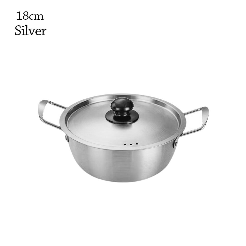 ELECTRONIC CIRCUIT Thép không gỉ Nồi mì ramen mini có nắp Lẩu  Mạ vàng Nồi súp Dụng cụ nấu ăn cắm trại - 4