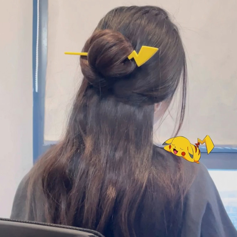 Sanhe Pikachu Kẹp tóc hoạt hình dễ thương sét Trâm cài tóc phụ kiện thời trang tóc