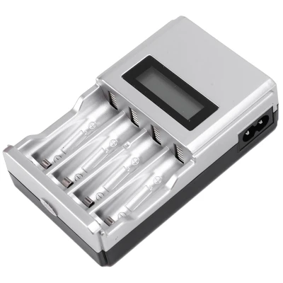 Four Slots Lcd Smart Battery Charger For Aa Aaa Rechargeable Battery Ni-Mh Ni-Cd Aaa Aa Rechargeable Batteries(Eu Plug)