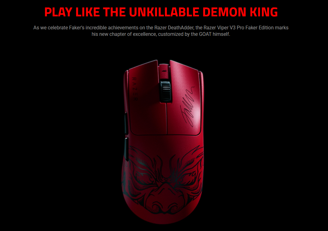 【極美品】Razer Viper V3 Pro Faker Edition Razer Viper V3 Pro Faker Edition Ultra-lightweight Wireless