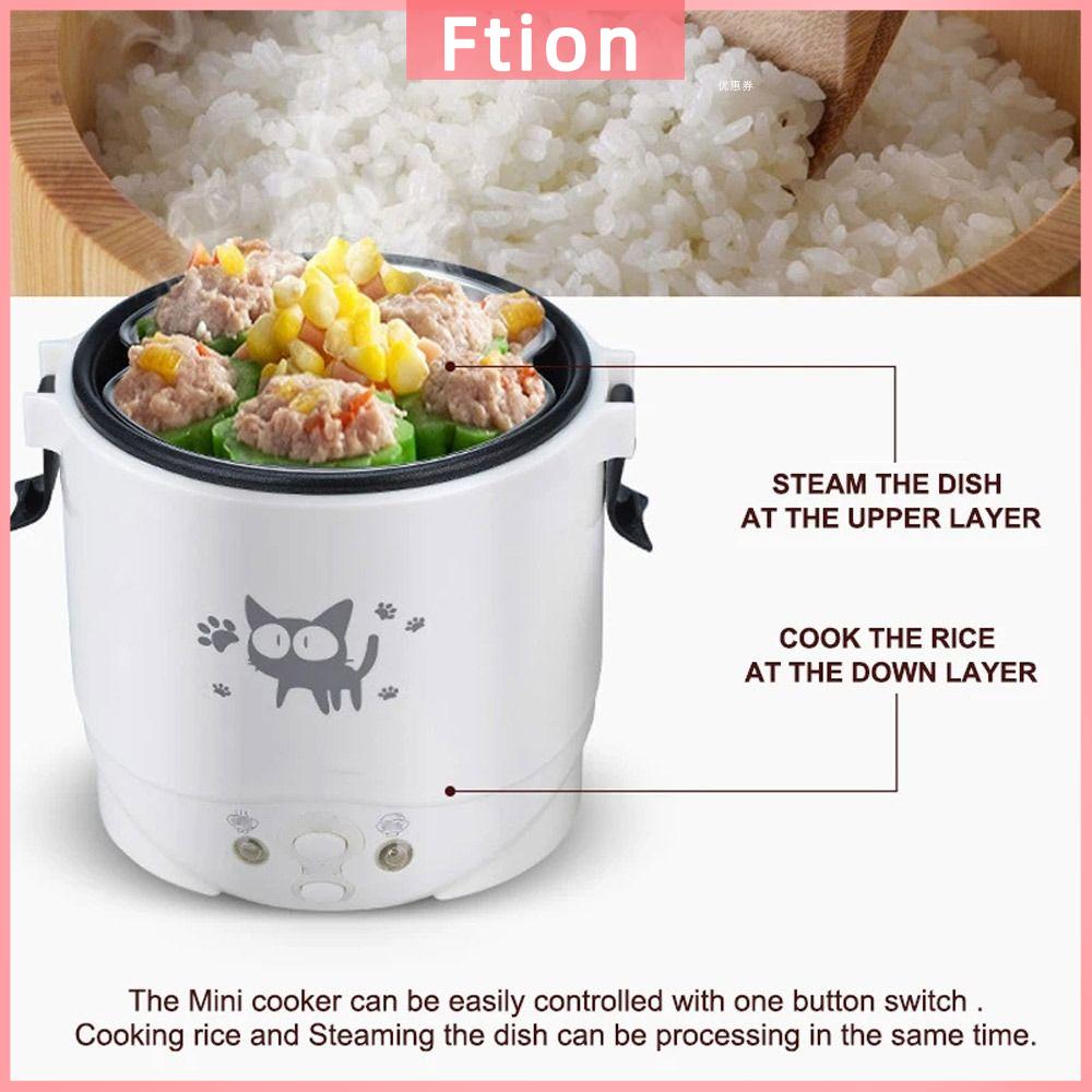 FTION Nấu nồi Nồi cơm điện Chảo Máy nấu ăn 12V 24V 220V Nồi đa năng Di động Cháo súp Hộ gia đình