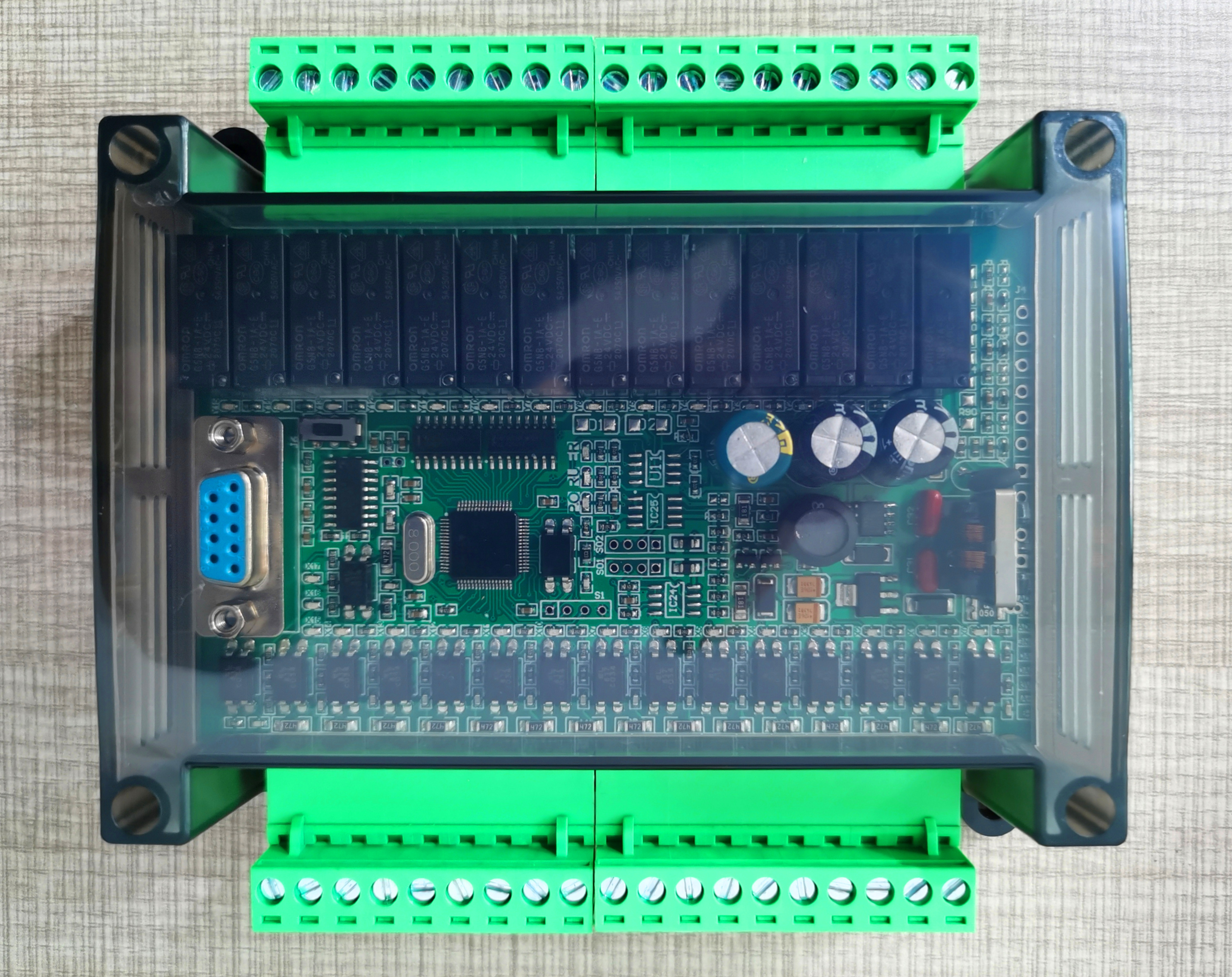 Board mạch PLC HK FX2N 30MR CFB- 16 Input/14 Output RELAY RS232 Có vỏ gắn ray DC24V, GX Works2 Mitsubishi - 2n-32MR-CFB VỎ - 30MR CFB VỎ