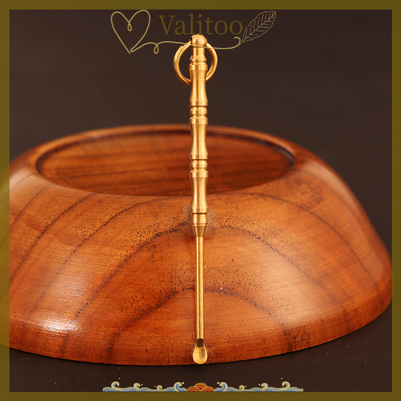 [Valitoo] Portable Copper Earpick Earwax Spoon Ear Cleaning Tool Keychain Pendant Ear Care ราคา  9 บาท*ส่งฟรี