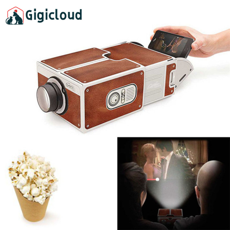 DIY 3D Projector Cardboard Mini Smartphone Projector Light Novelty Adjustable Mobile Phone Projector Portable Cinema ราคา 177 บาท*ส่งฟรี