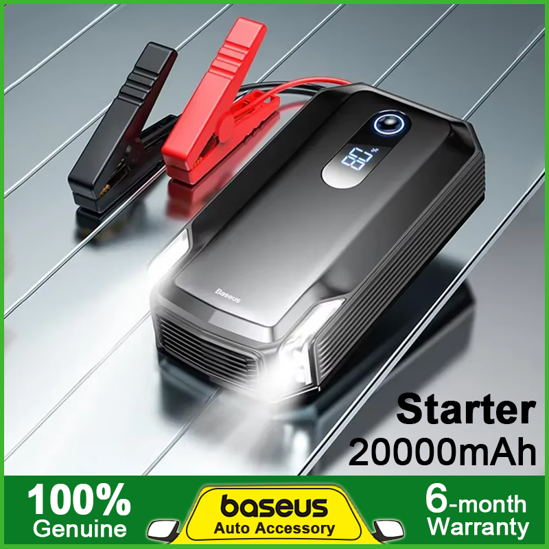 Baseus 2000A Car Jump Starter Air Car Jump Starter Powerbank Portable 20000mAh Car Booster Starting Device for 12V 8.0L Gasoline and 4.0L Diesel ราคา 3,450 บาท*ส่งฟรี