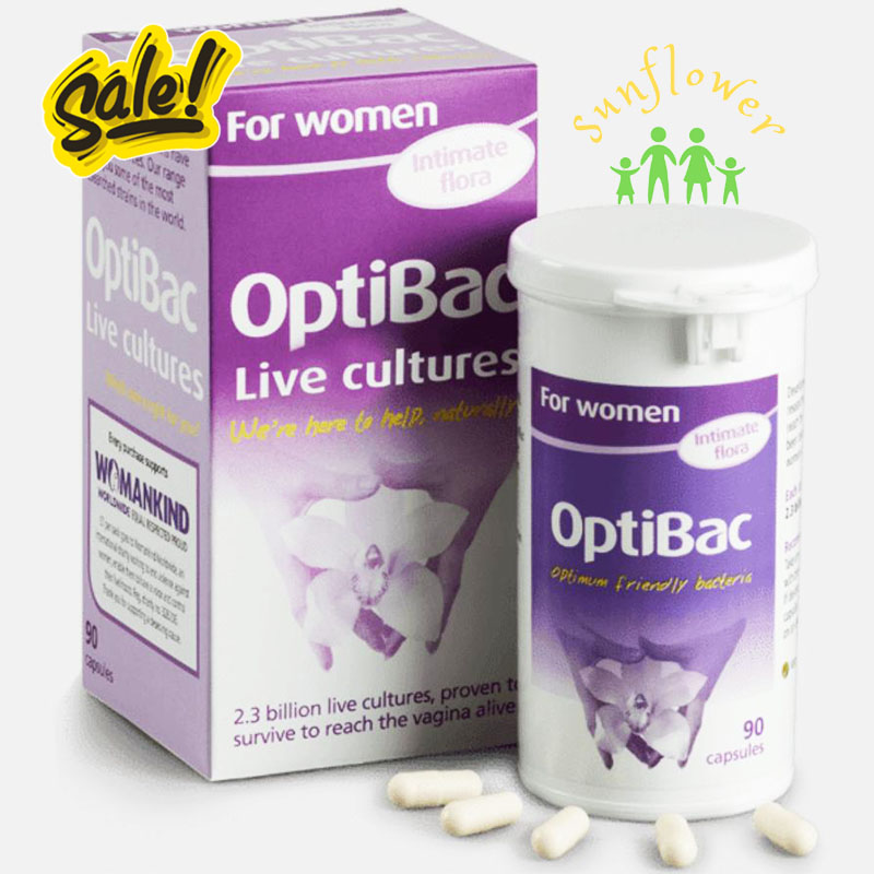 Men phụ nữ Optibac tím Probiotics For Women hỗ trợ phụ khoa lọ 90 viên của