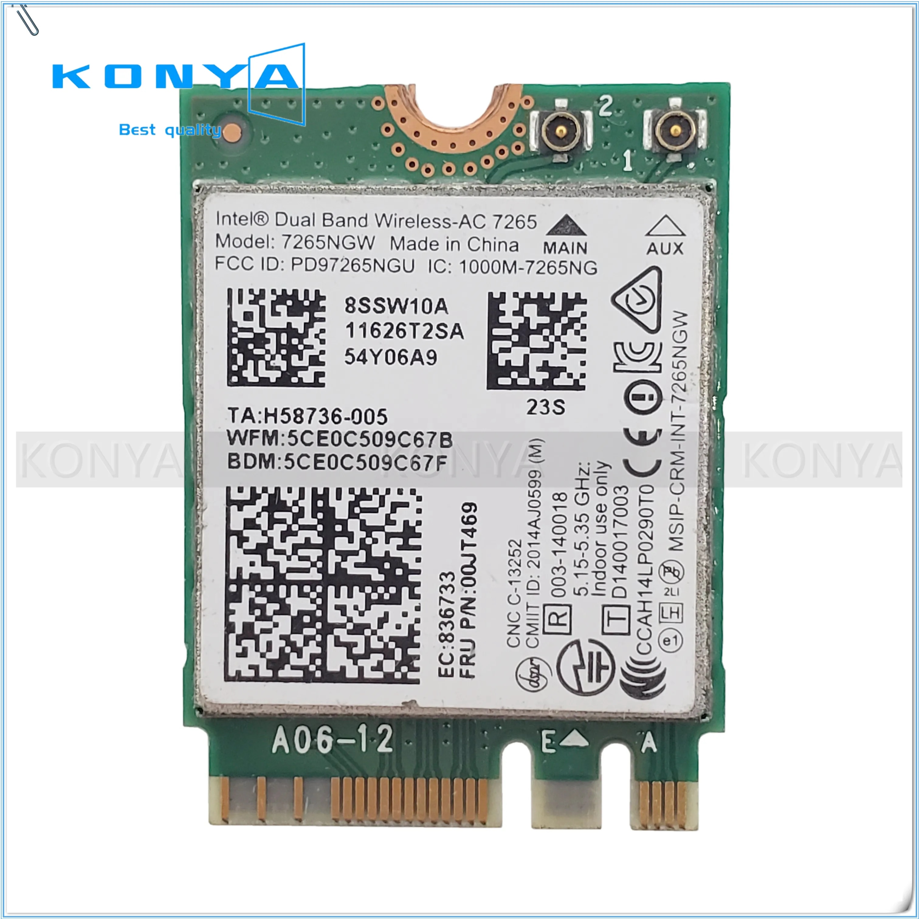 Đối với Intel 7265 00jt469 cho Lenovo ThinkPad X250 T450 T550 không dây băng tần kép-AC thẻ Wifi Bluetooth Card mạng C26