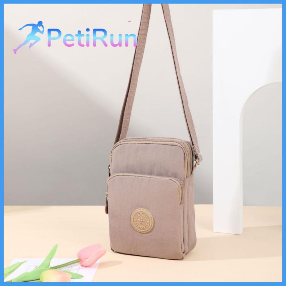 PETIRUN Mini Túi đeo vai Không thấm nước Màu trơn Ví điện thoại Giải trí Vải ni lông Túi đeo chéo Phụ nữ