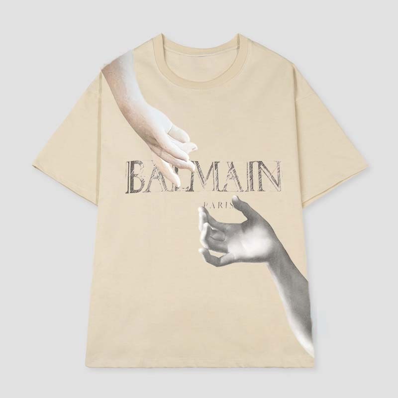 ret4e Halloween Áo thun Balmain bàn tay chất liệu cotton cao cấp siêu phẩm mùa hè trẻ trung phong cá