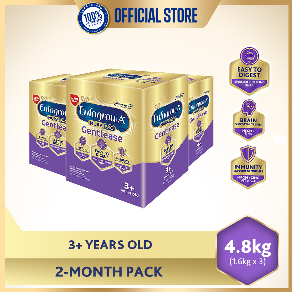 Enfagrow A+ Nurapro Gentlease 4.8kg (1.6kg x 3) Powdered Milk Drink for Children Above 3 Years Old