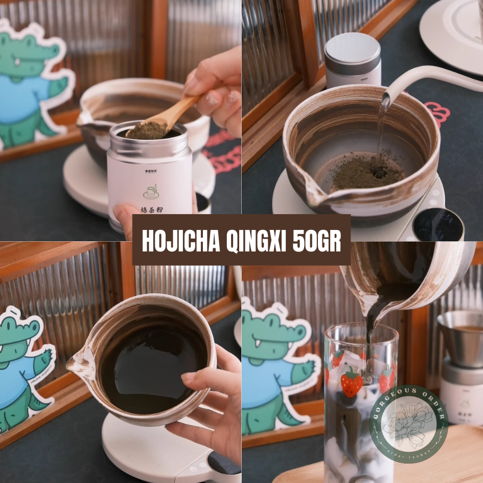 [HỎA TỐC] Bột Trà Rang, Bột Hojicha / Houjicha Nguyên Chất QINGXI 50g - Dùng Trong Pha Chế, Làm Bánh, Đồ Uống Thơm Ngon