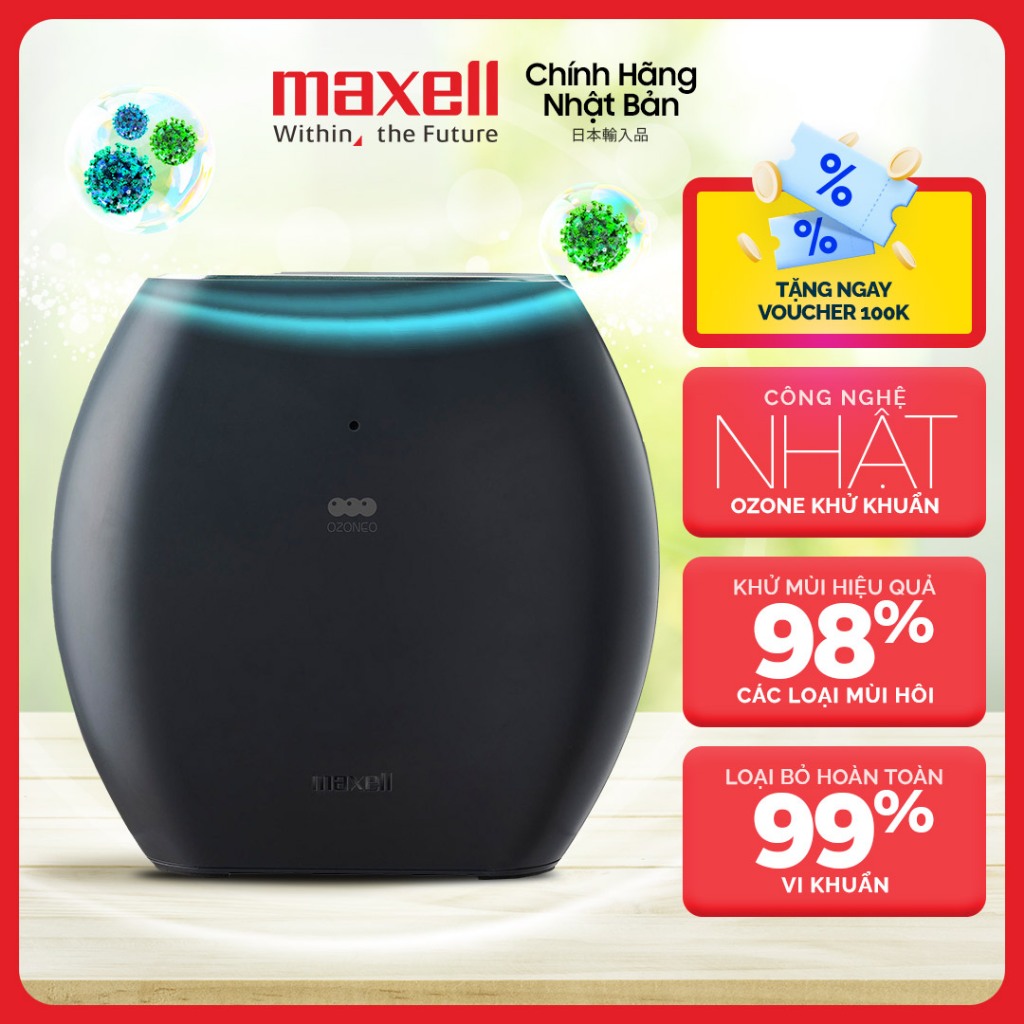 Máy lọc không khí maxell ae270, chính hãng nhật - ozone diệt khuẩn khử mùi ẩm mốc, mùi thú cưng, thức ăn, thuốc lá