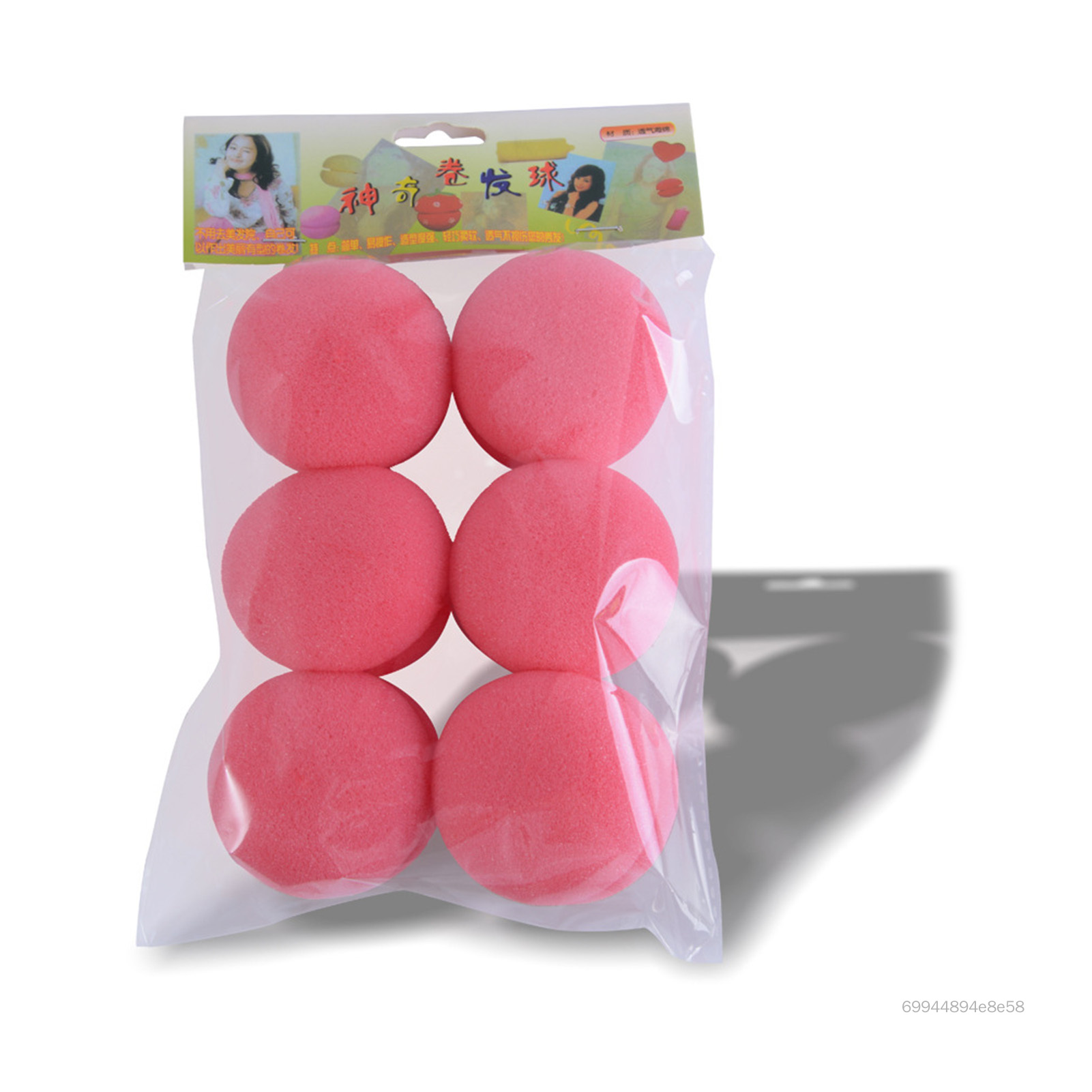 Phụ nữ tóc cong bọt biển dâu tây con lăn tóc con lăn công cụ mô hình cho tóc dài dày dài S6-POP-VN - 7