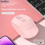 SeasTina Chuột hai chế độ Bluetooth không dây chuột câm có thể sạc lại máy tính Notebook xách tay cho Văn Phòng Nam Nữ thông thường