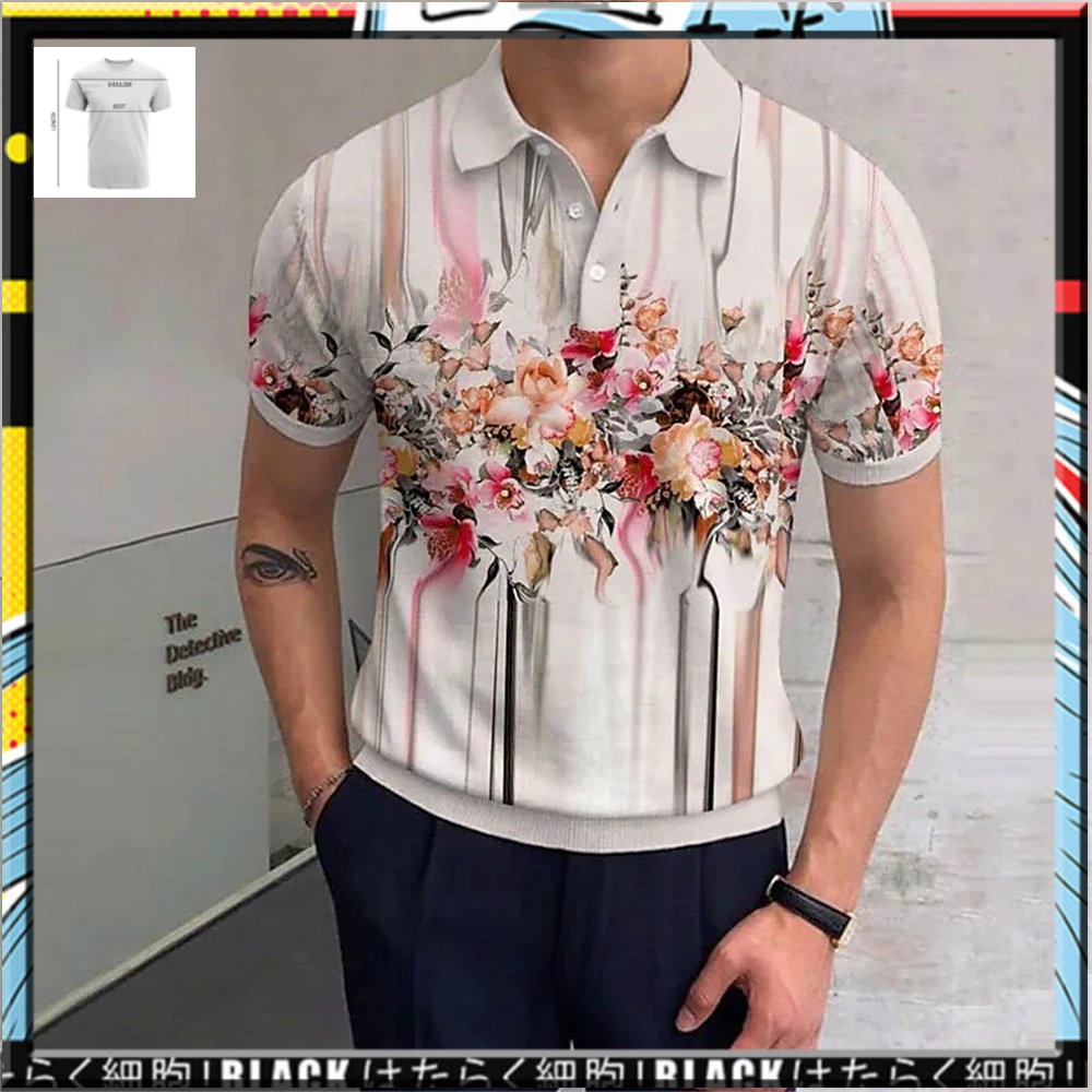 Mens floral hot sale golf polo