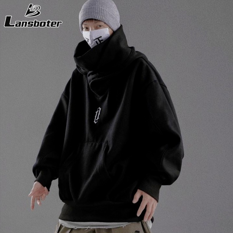 Lansboter áo hodie áo khoác hoddie áo hoodie đi học sweater áo thu đông Áo khoác thêu cao cổ nam áo nỉ có mũ