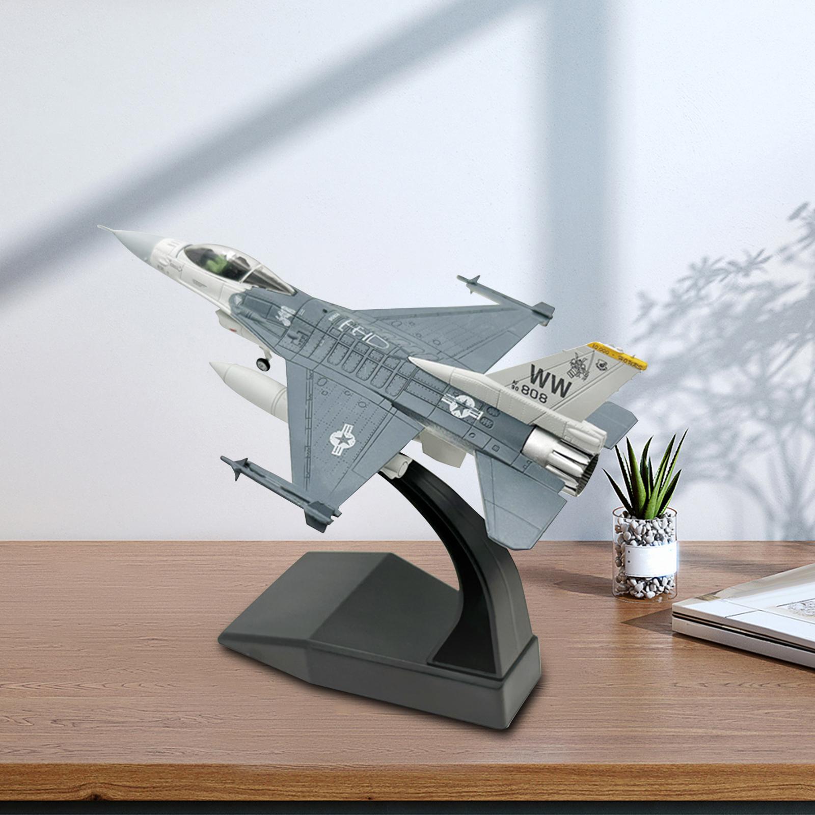 1/100 Scale F16C Fighter Simulation Ks Toys Diecast Alloy Model Aircraft Ornament Airplane for Bar Cafe Office Bookshelf Home