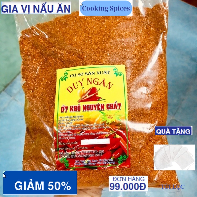 Bột ớt ta nguyên chất cay thơm nồng 100gr